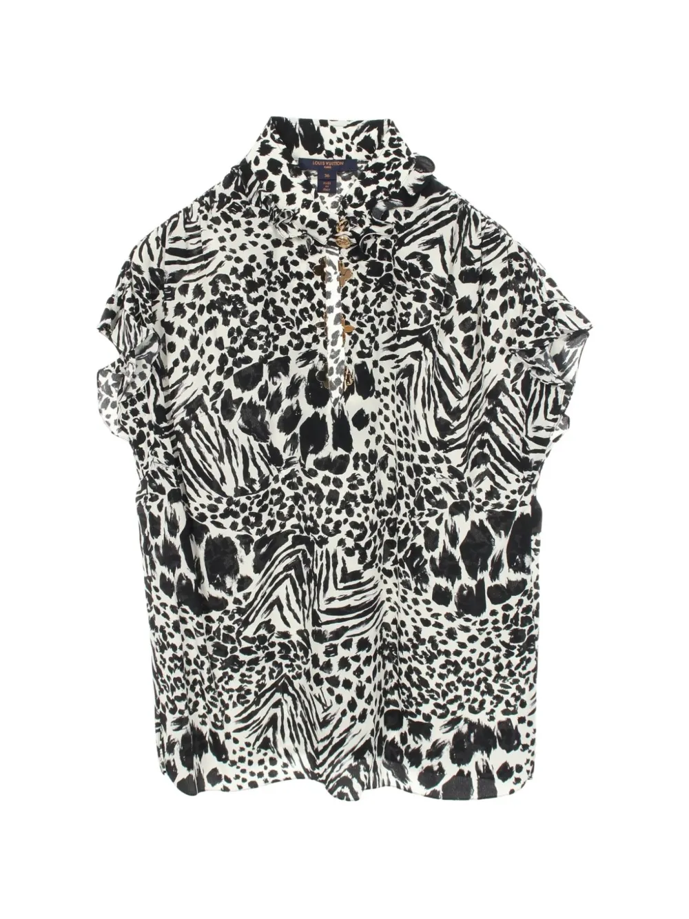 Louis Vuitton Pre-Owned 2010s leopard-print silk shirt - Bianco