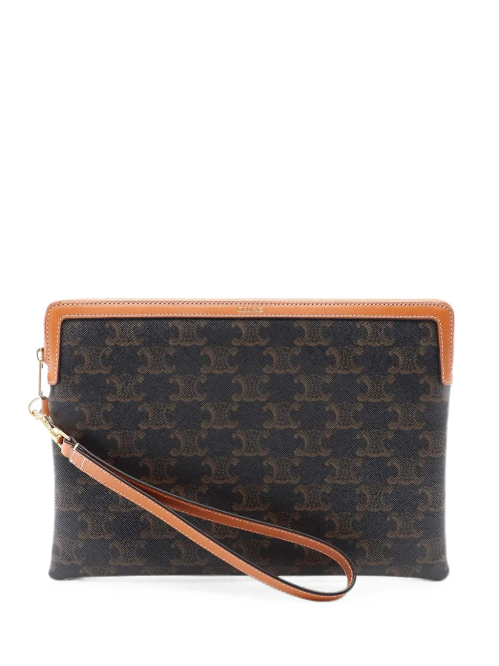Celine Pre-Owned 2020s Triomphe-pattern clutch bag - Nero