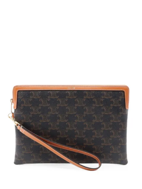 Celine Pre-Owned 2020s Triomphe-pattern clutch bag