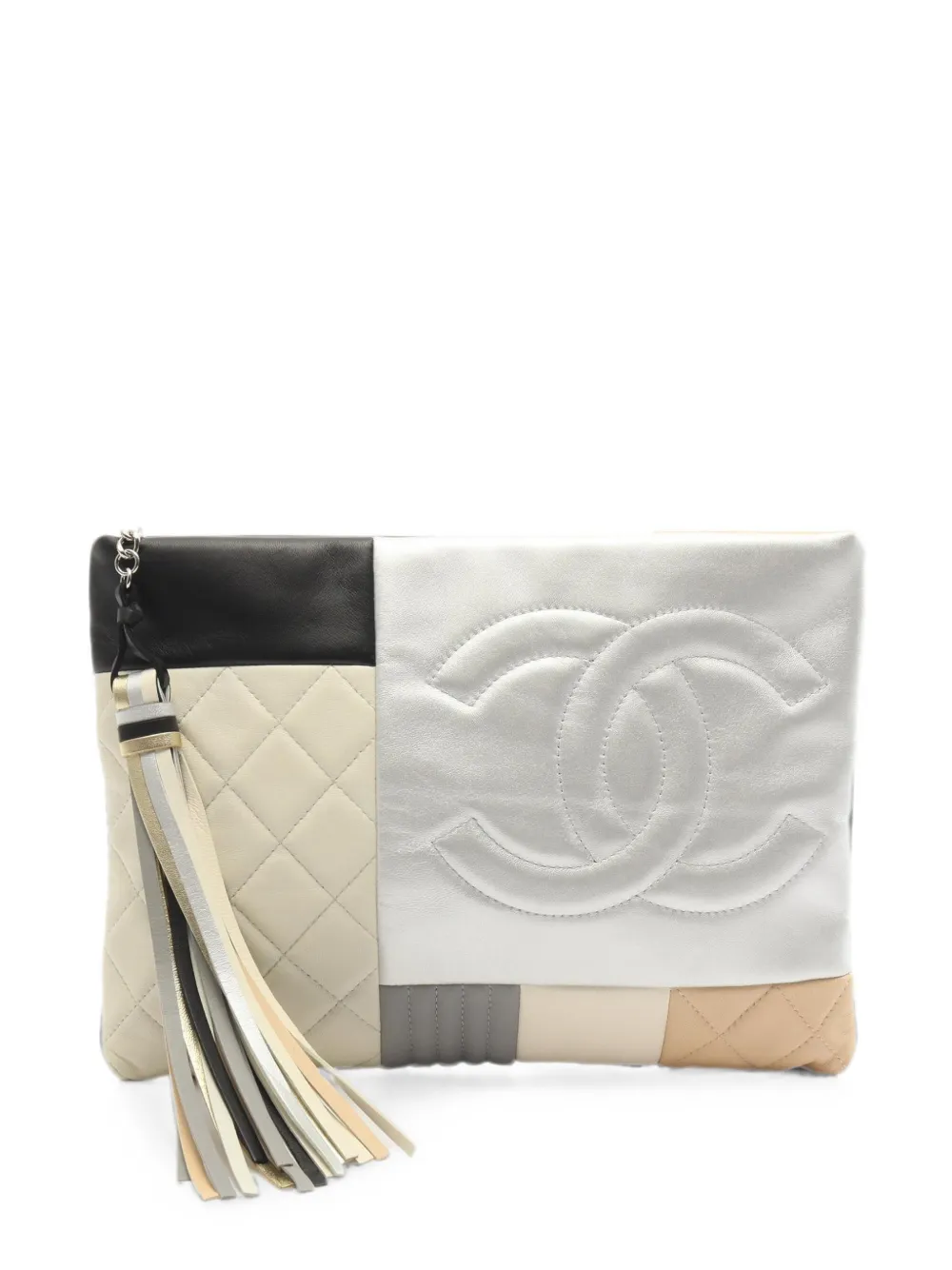 CHANEL Pre-Owned 2016-2017 Coco Mark patchwork clutch bag - Toni neutri