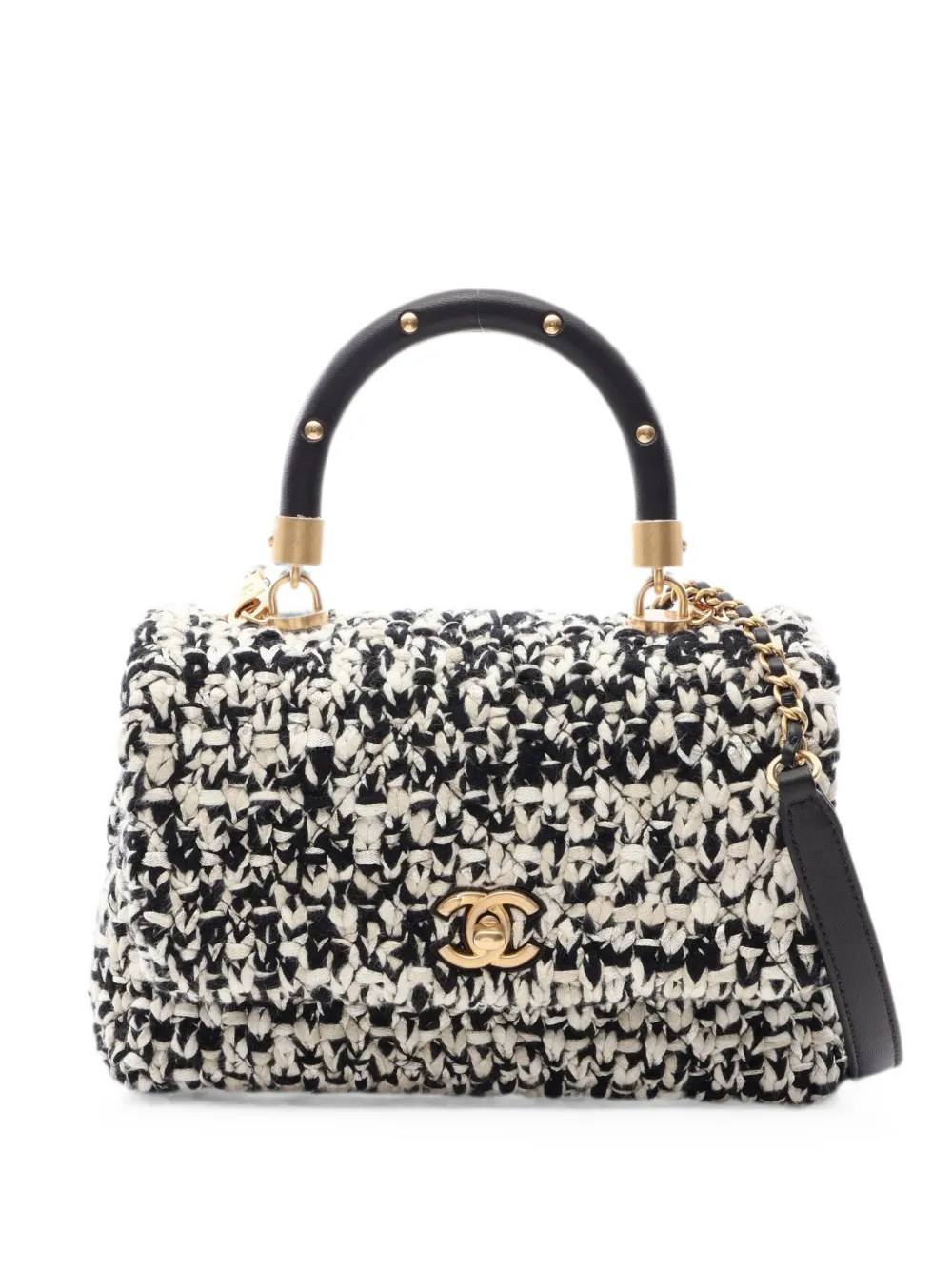 CHANEL Pre-Owned 2018 Matelassé tweed handbag - Black