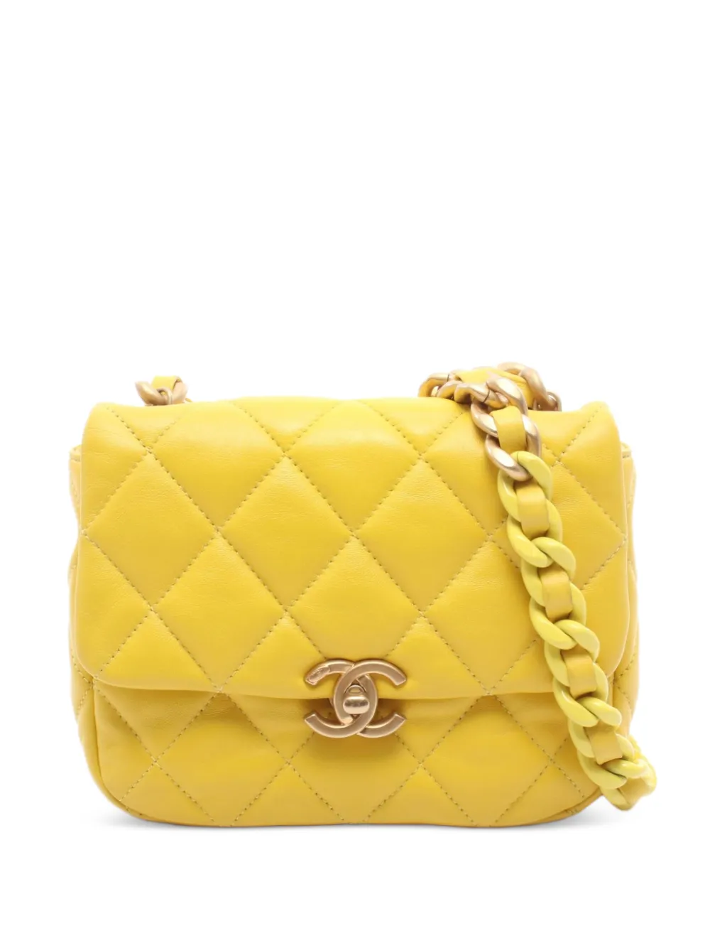CHANEL Pre-Owned 2021 small Candy Chain Flap cross body bag - Gelb