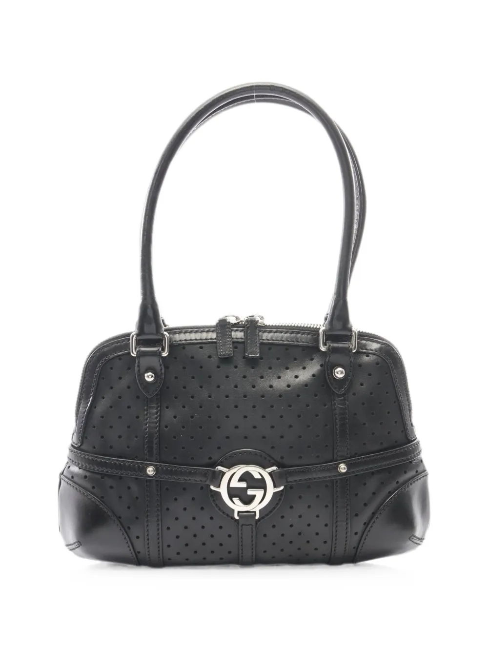 Gucci Pre-Owned 2010s Interlocking G perforated handbag - Nero