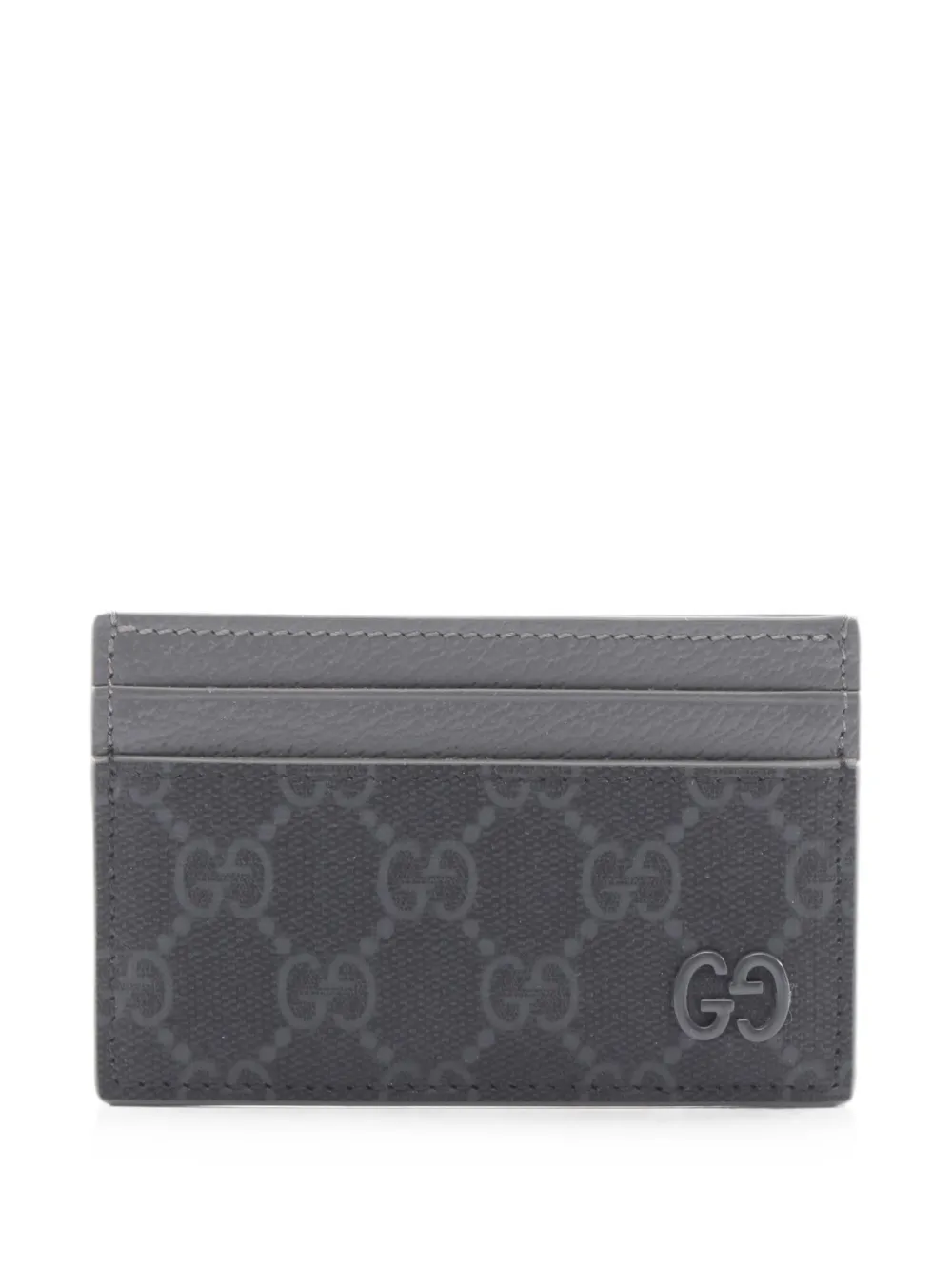 Pre-owned Gucci 2020s Gg Supreme Card Holder In Grey