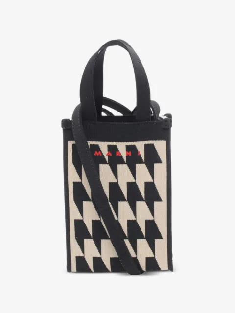 Marni Pre-Owned 2020s nano Shopping houndstooth tote bag