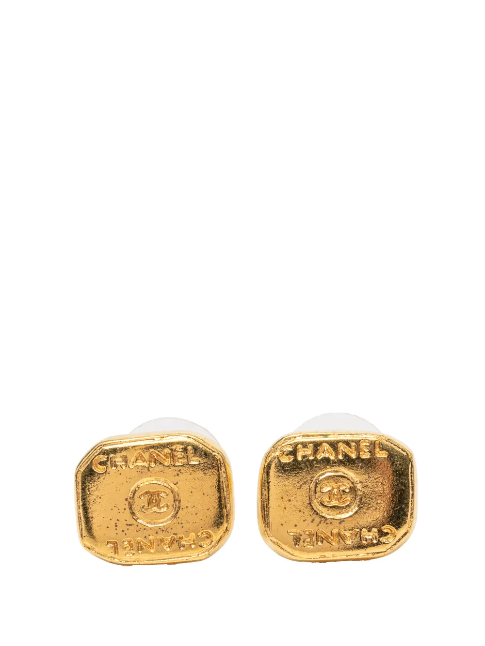 CHANEL Pre-Owned 1999 CC Gold Plated Push Back Earrings costume earrings - Oro
