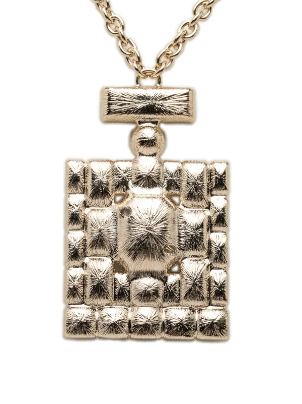 CHANEL Pre-Owned 2024 CC Gold Plated Strass Perfume Bottle Pendant