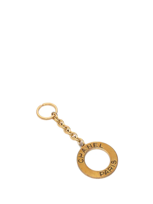 Chanel Pre-owned 1993 Gold Plated Logo Ring Key Chain