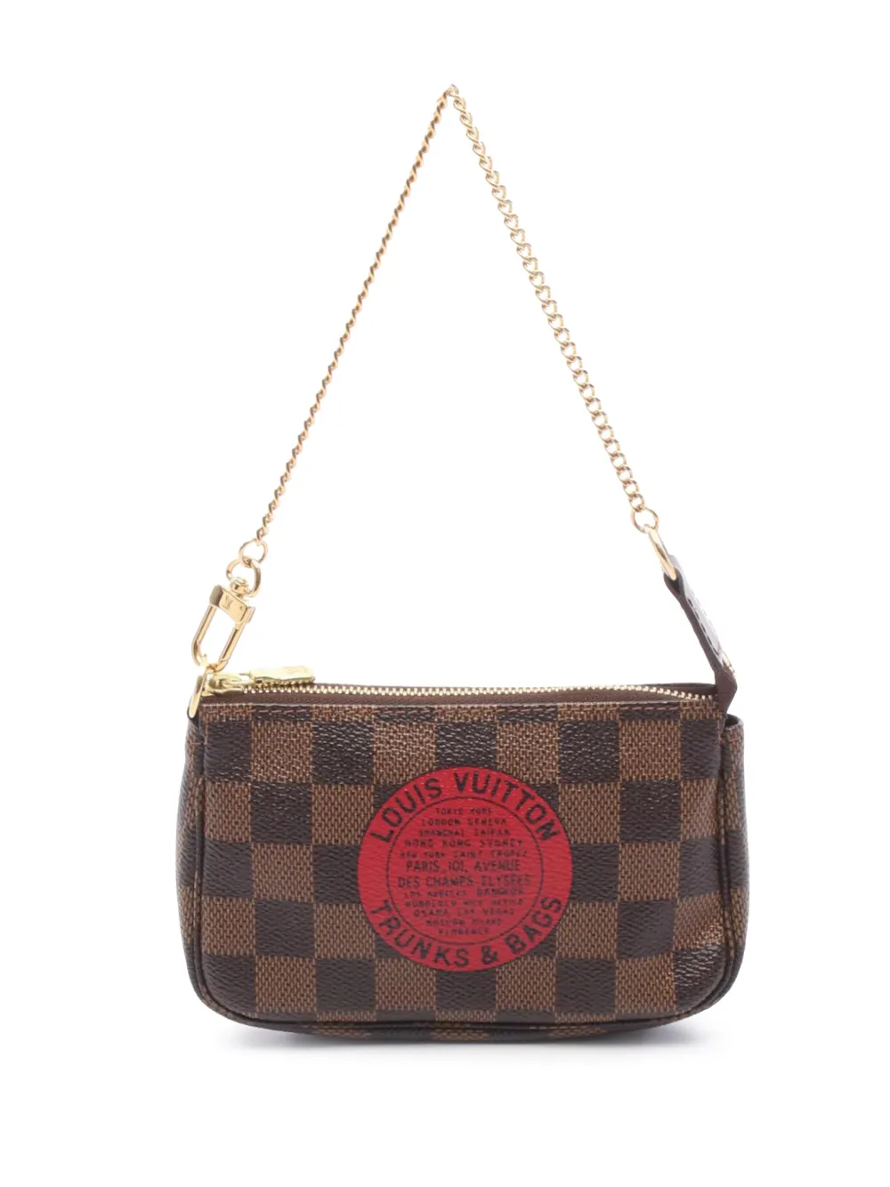Louis Vuitton Pre-Owned 2008 Damier Ebene Trunks and Bags Mini Pochette Accessoires handbag - Braun