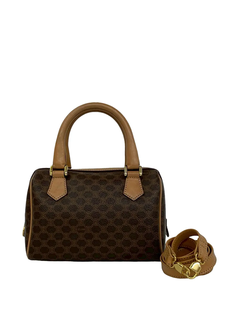 Celine Pre-Owned 2013 Macadam Coated Canvas satchel - Brown