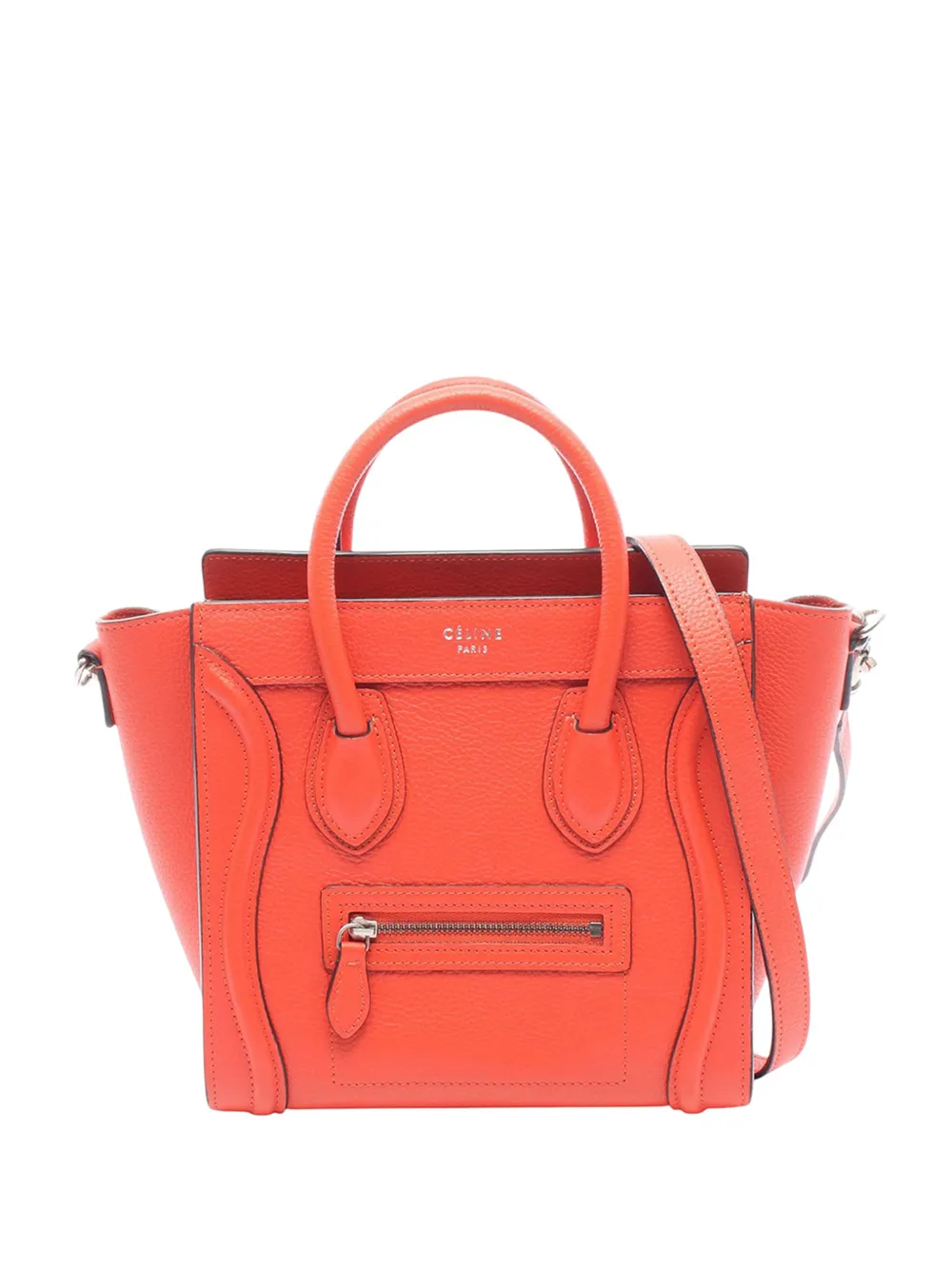 Celine Pre-Owned 2000-2026 Nano Leather Luggage Tote satchel - Rosso
