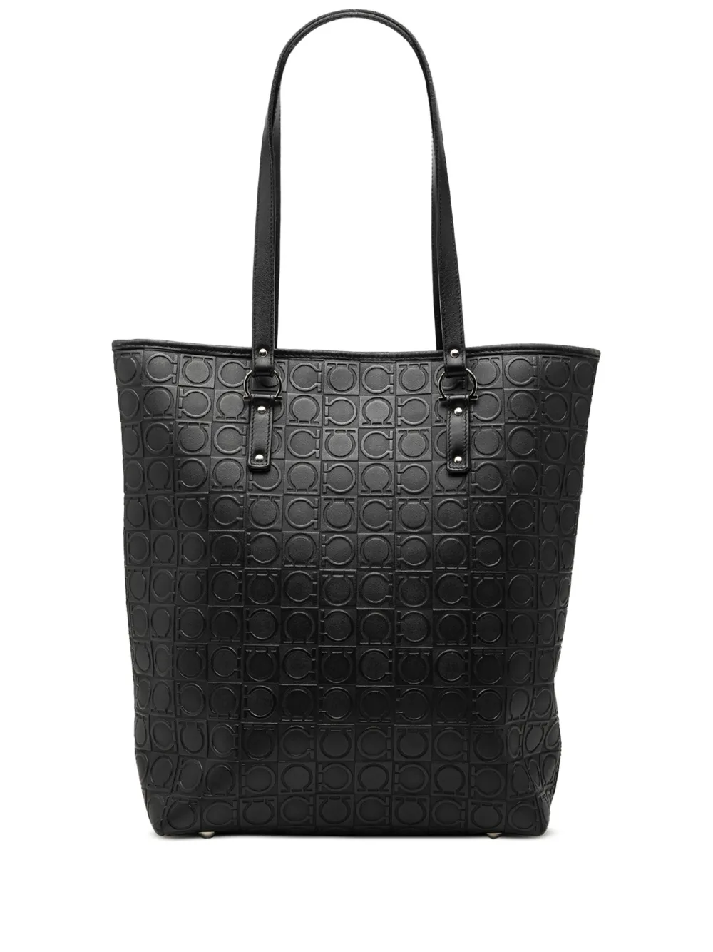 Ferragamo Pre-Owned 2021 Gancini Embossed Leather tote bag - Nero
