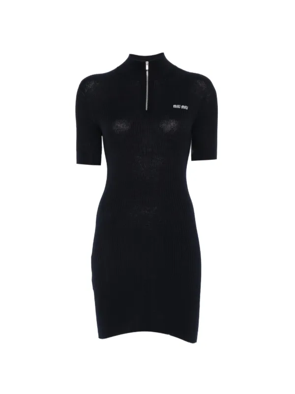 miu miu cotton dress Ribbed Knit | Blue Size:17.0 dot stretch cotton blend Sale-dresses & jumpsuits Peach Infinity Bridesmaid Dress Cotton midi
