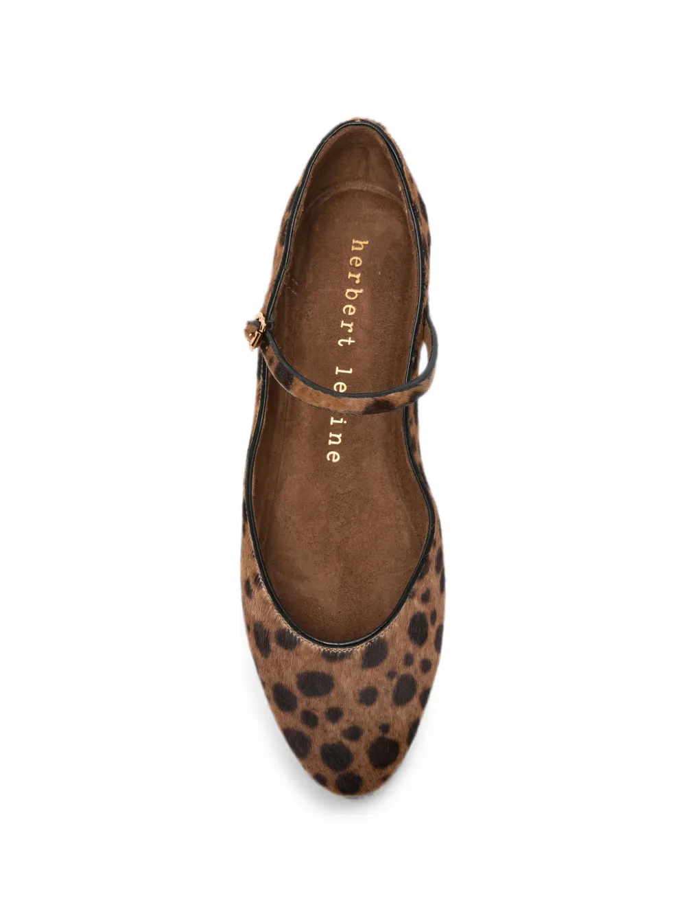 HERBERT LEVINE Rule The Day leopard-print buckle-strap ballet flats Bruin