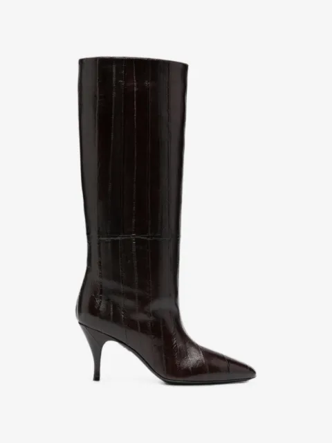 HERBERT LEVINE panelled knee-high leather boots