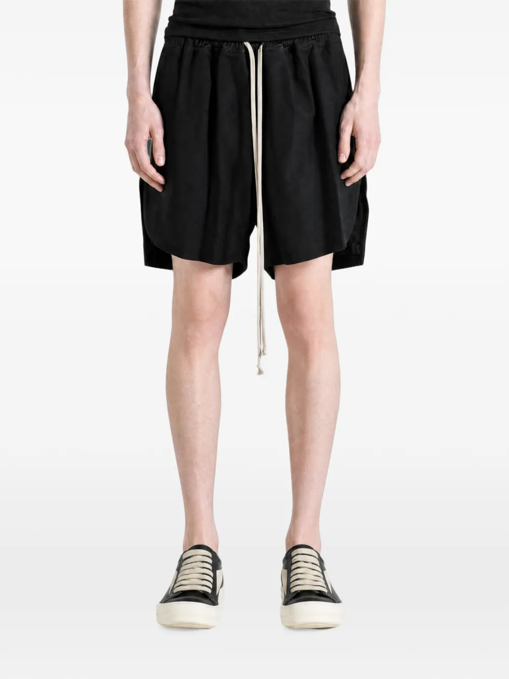 Rick Owens Leren shorts Zwart