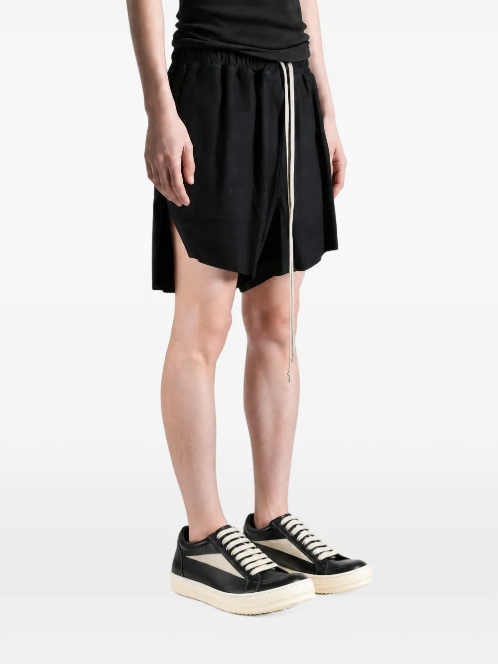 Rick Owens Leren shorts Zwart