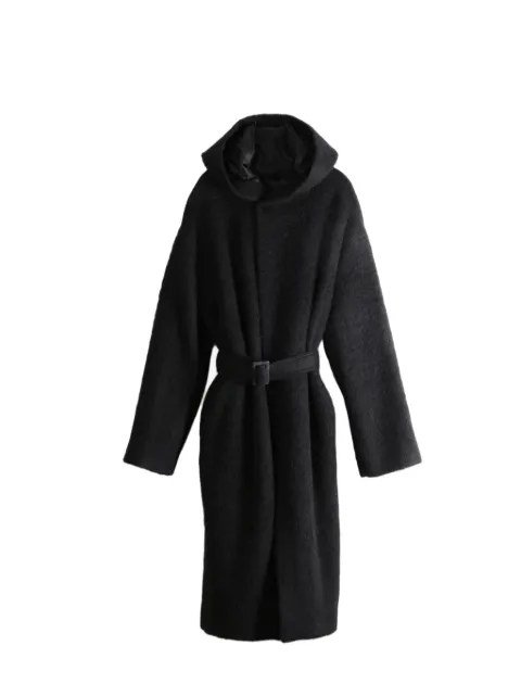 Rick Owens Tower hooded belted coat