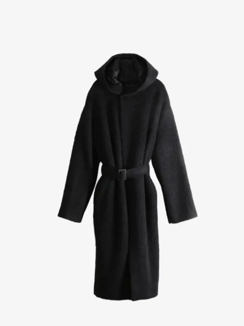 Rick Owens Tower Kapuzenmantel mit Gürtel