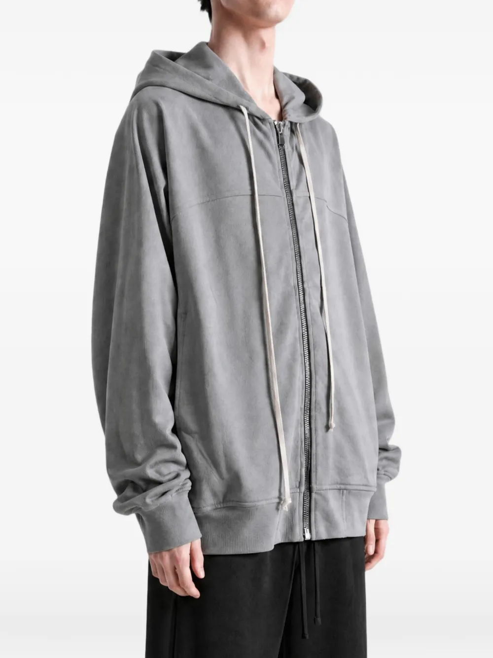 Rick Owens Tower Windbreaker hoodie met rits Grijs