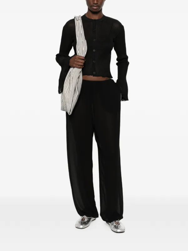 CFCL Hypha Lucent Glitter flared-sleeve Cardigan | Black | FARFETCH CA