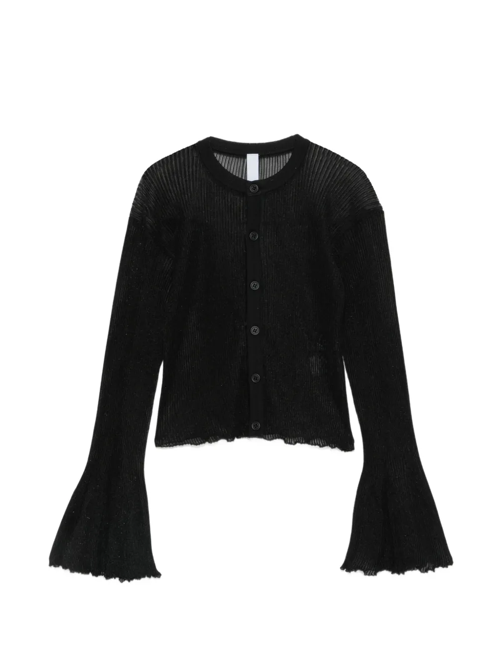 CFCL Hypha Lucent Glitter flared-sleeve Cardigan | Black | FARFETCH AO