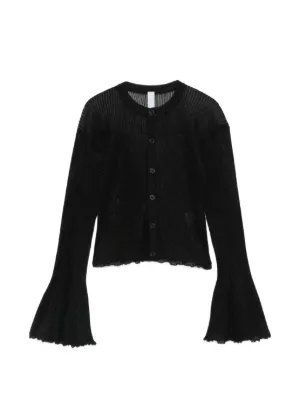 CFCL Pottery Bust Flare Ribbed Peplum Cardigan | Black | FARFETCH NO