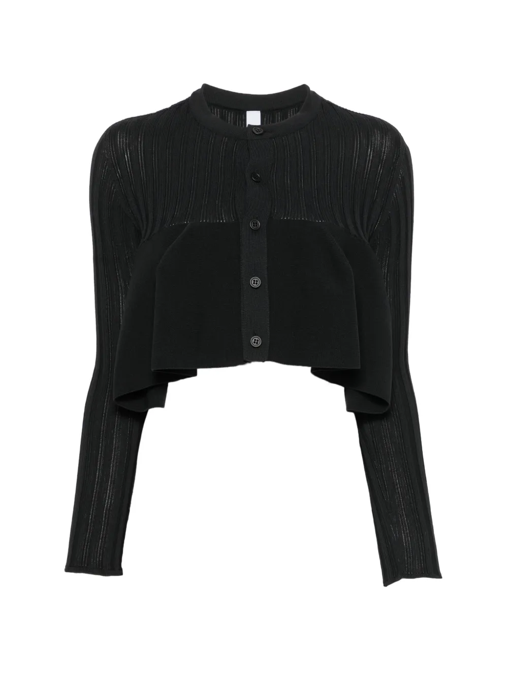 CFCL Pottery Bust Flare ribbed peplum cardigan - Nero