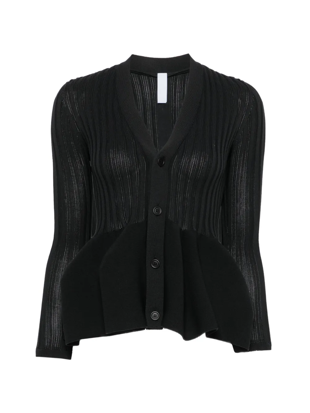 CFCL Pottery ribbed peplum cardigan - Nero