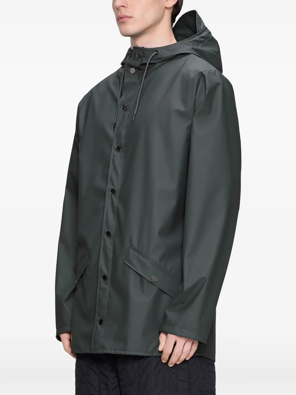 Rains Jack met capuchon en fishtail zoom Grijs