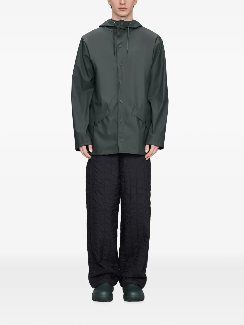 Rains Jack met capuchon en fishtail zoom Grijs