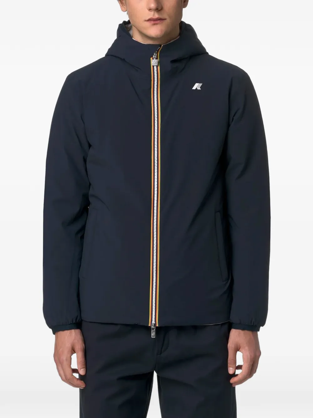 K-Way Jack St omkeerbaar jack met capuchon Blauw