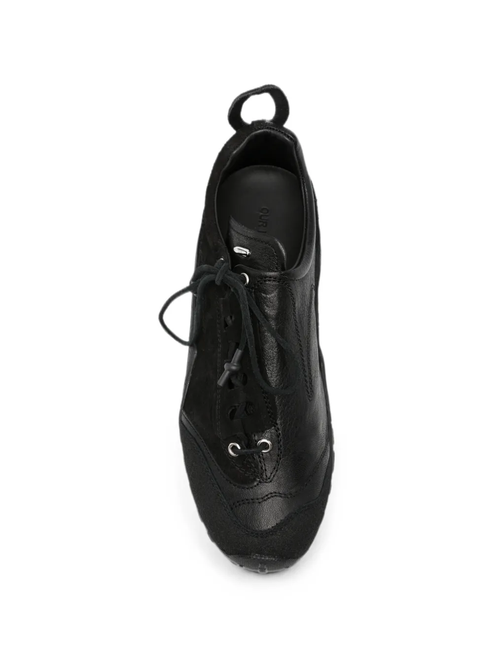 OUR LEGACY Gabe leren sneakers met vlakken Zwart