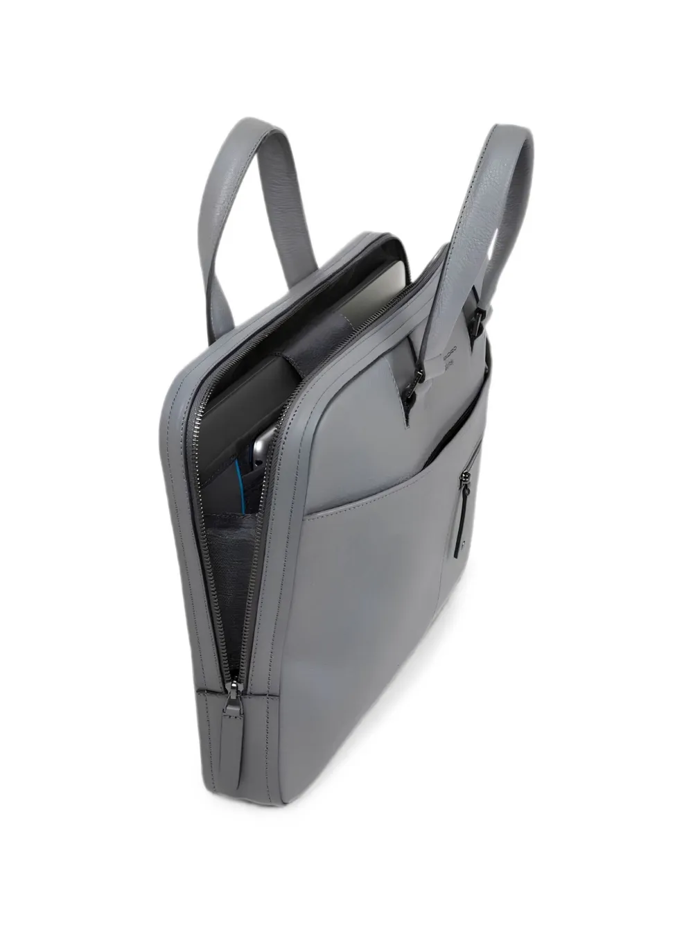 PIQUADRO David leren laptoptas Grijs