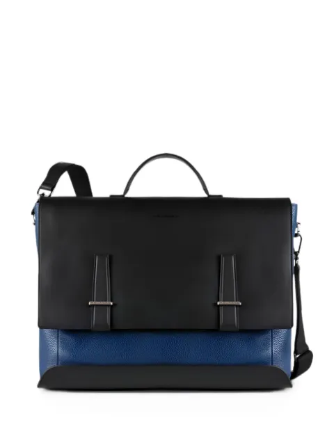 PIQUADRO leather flap-top briefcase