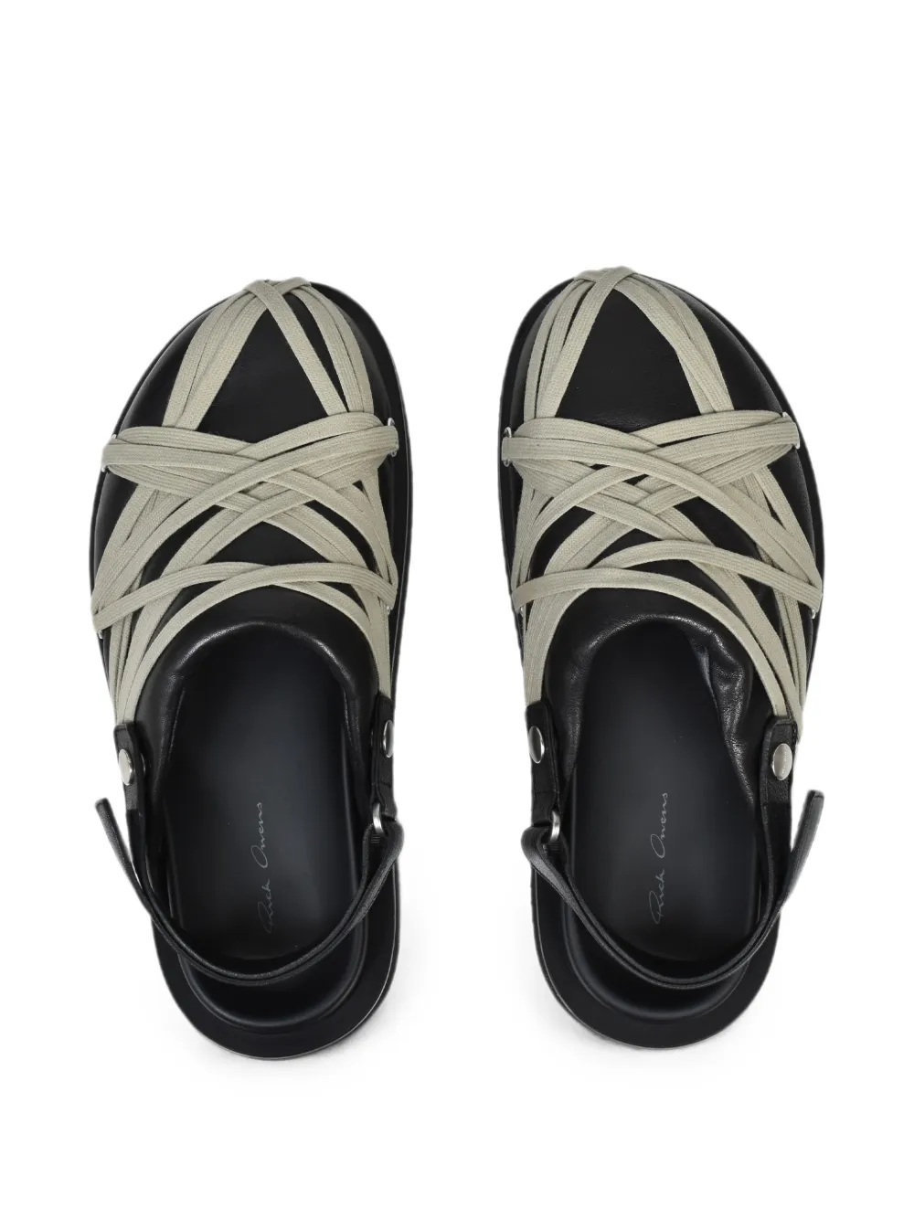 Rick Owens lace-up platform mules Zwart