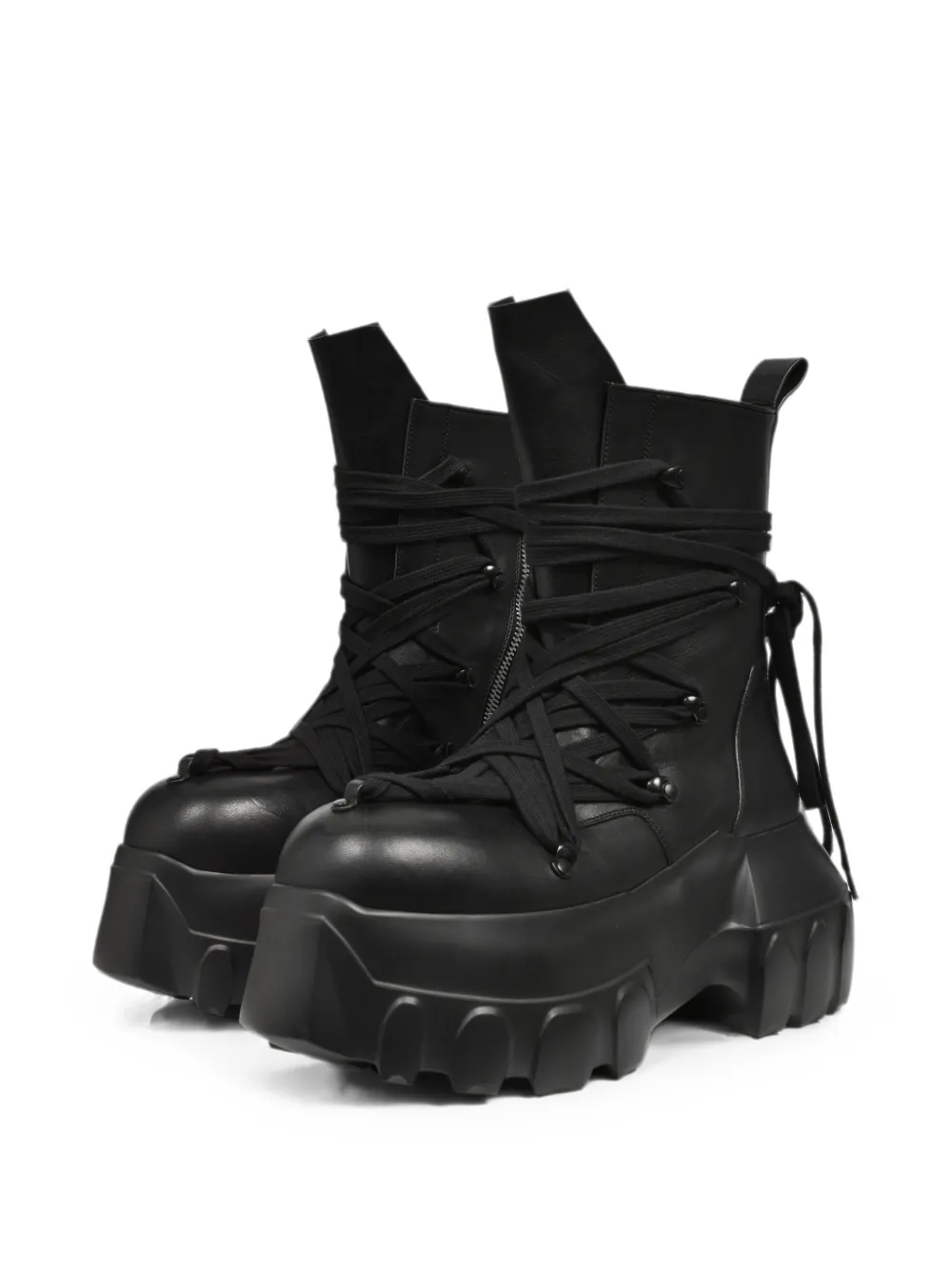 Rick Owens Megalace Mega Tractor lace-up chunky-sole boots Zwart