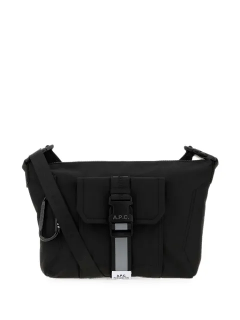A.P.C. buckle-fastening logo-patch shoulder bag