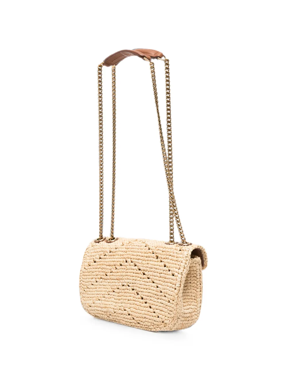 Saint Laurent Lou mini-schoudertas met logo-detail Beige