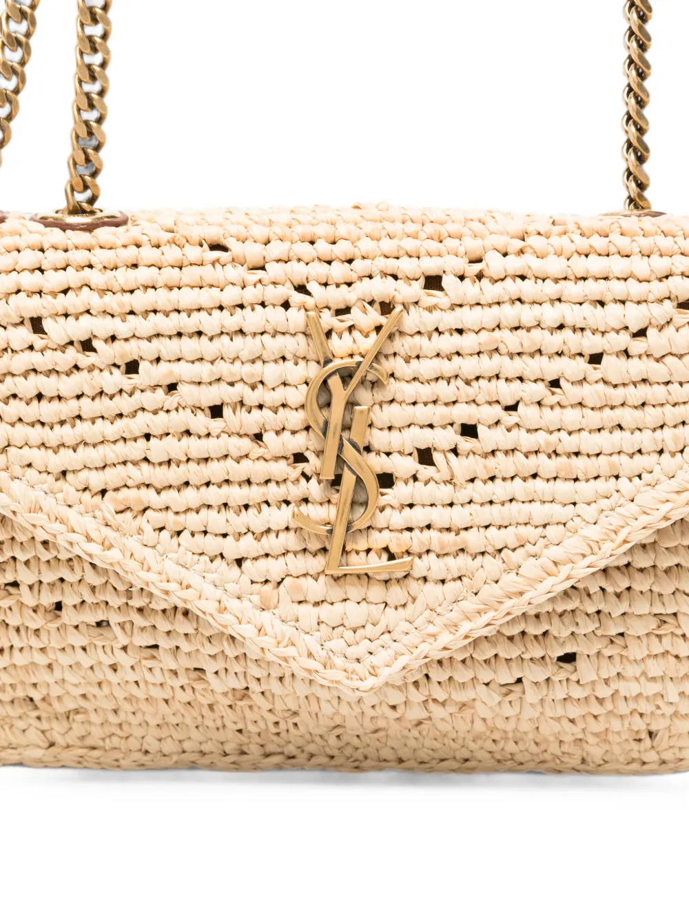 Saint Laurent Lou mini-schoudertas met logo-detail Beige