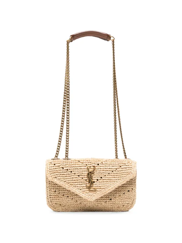 Saint Laurent Loulou Mini Bag in Raffia in Neutrals