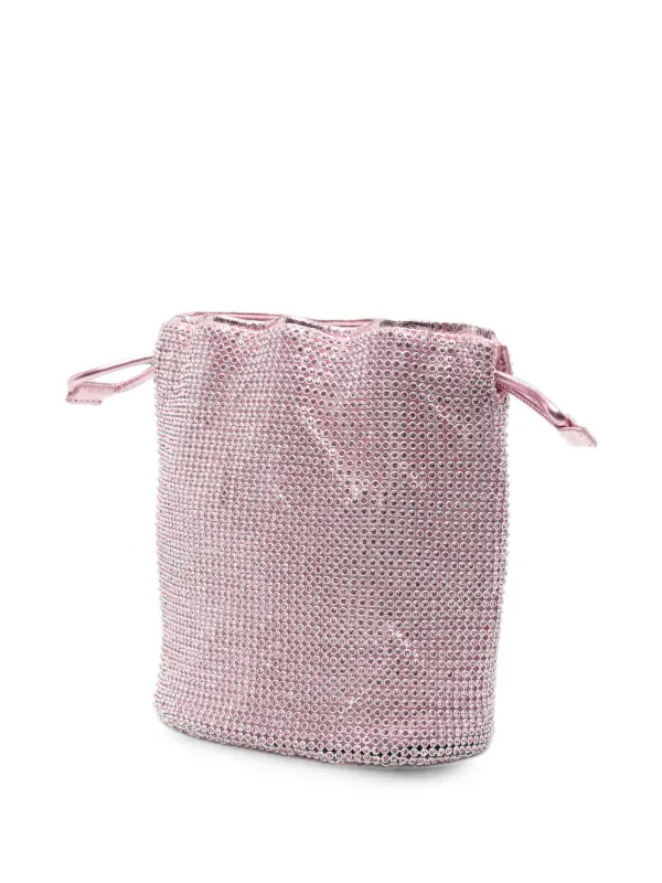 Anya Hindmarch Crystal-embellished Drawstring Clutch Bag in Pink, view 3