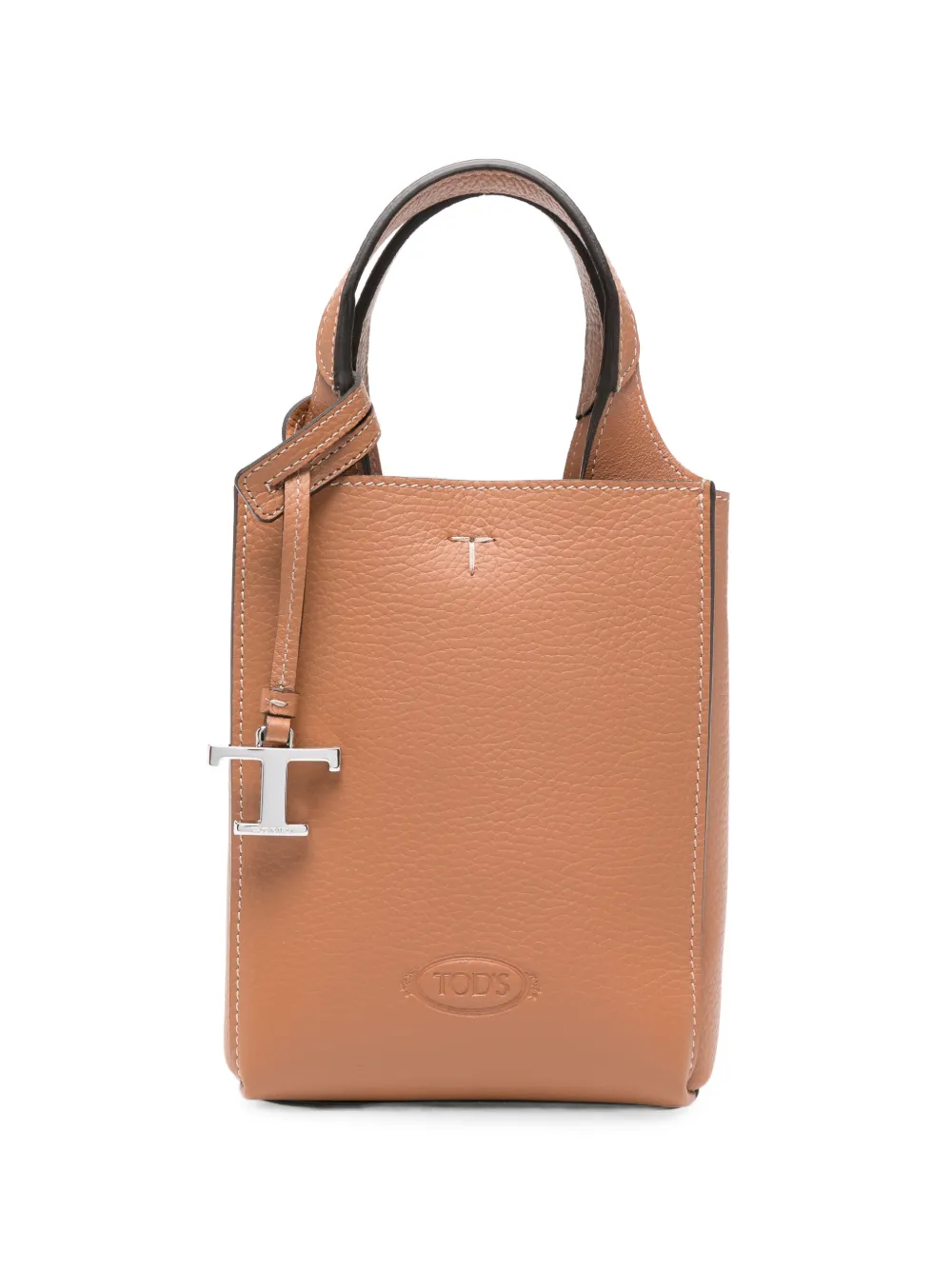 Tod's T Timeless charm leather tote bag - Neutrals