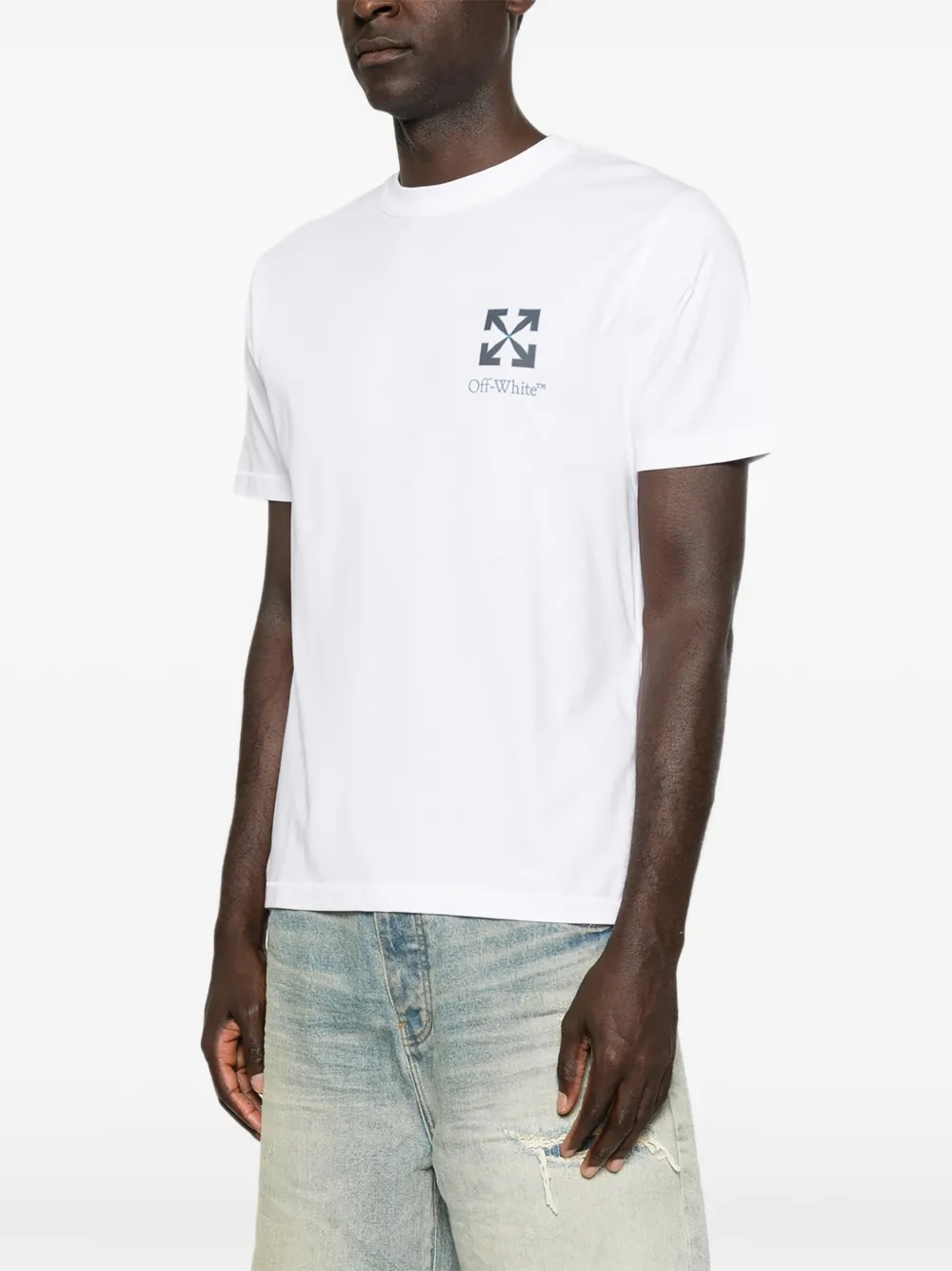 Off-White T-shirt met Arrow-print Wit