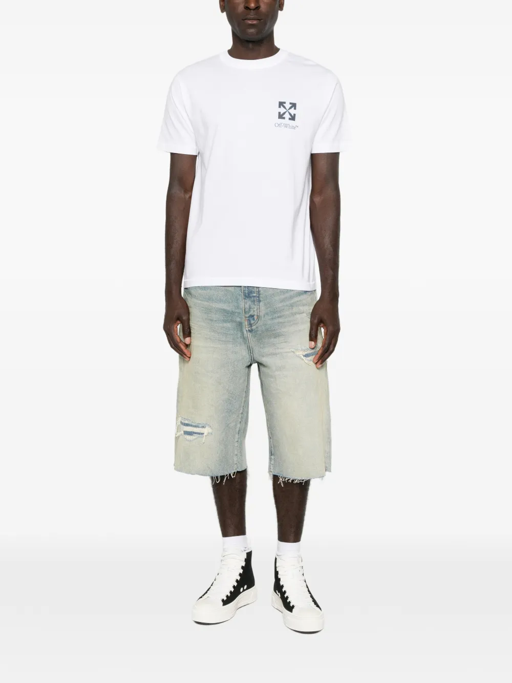 Off-White T-shirt met Arrow-print Wit