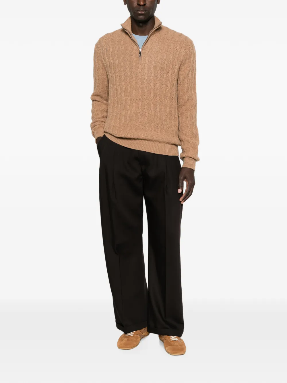 ETRO Trui met rits Bruin