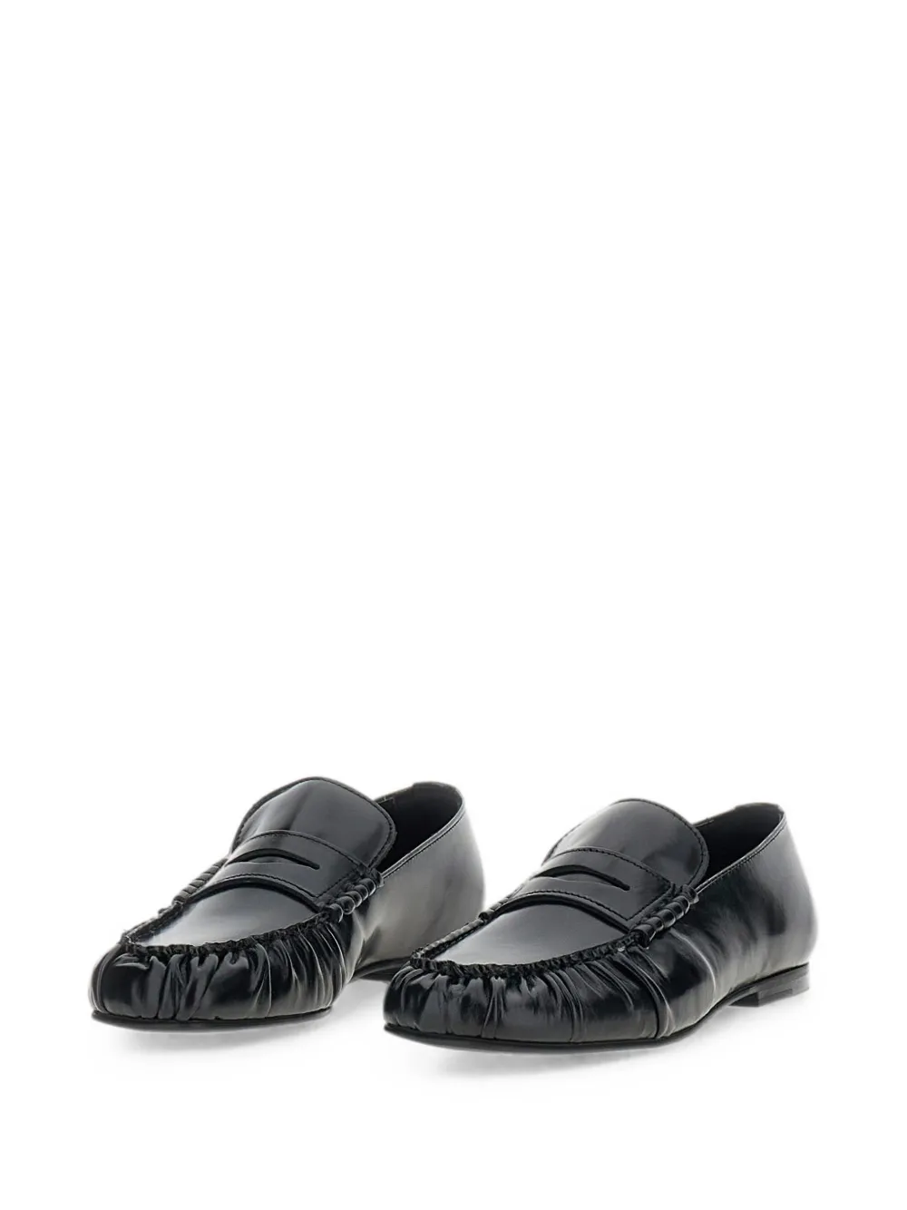 ALOHAS Aven gathered penny loafers Zwart