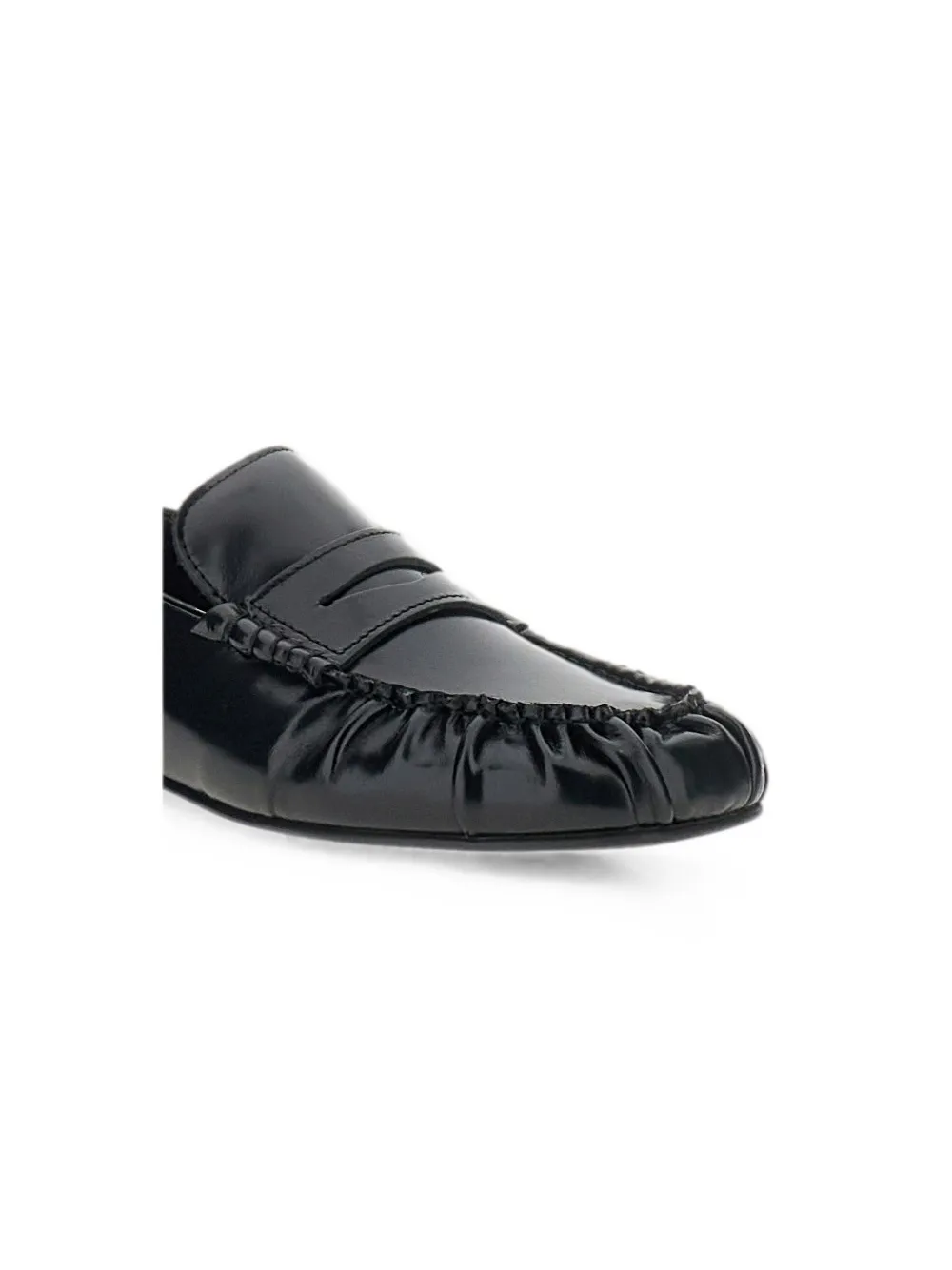 ALOHAS Aven gathered penny loafers Zwart