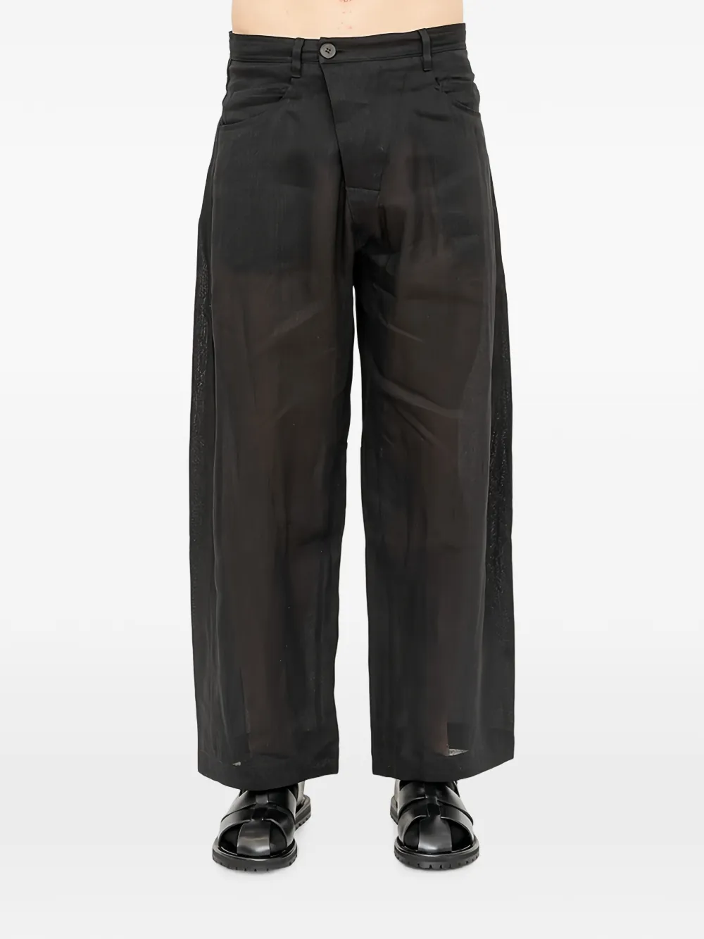 Jan Jan Van Essche sheer-twill oversized trousers - Nero