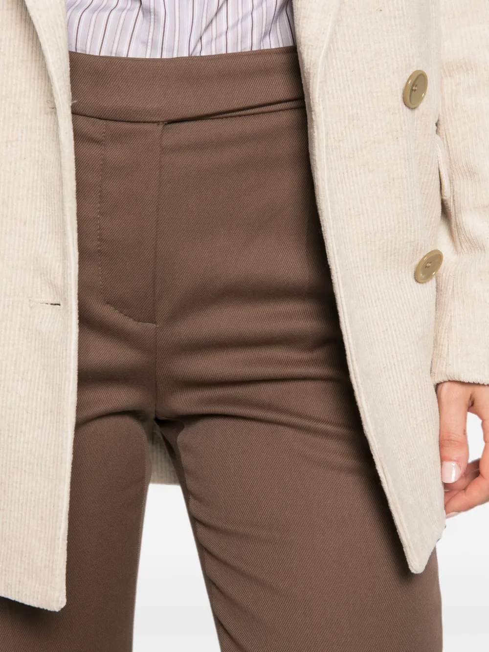 Brunello Cucinelli Cropped broek met riemlussen Bruin